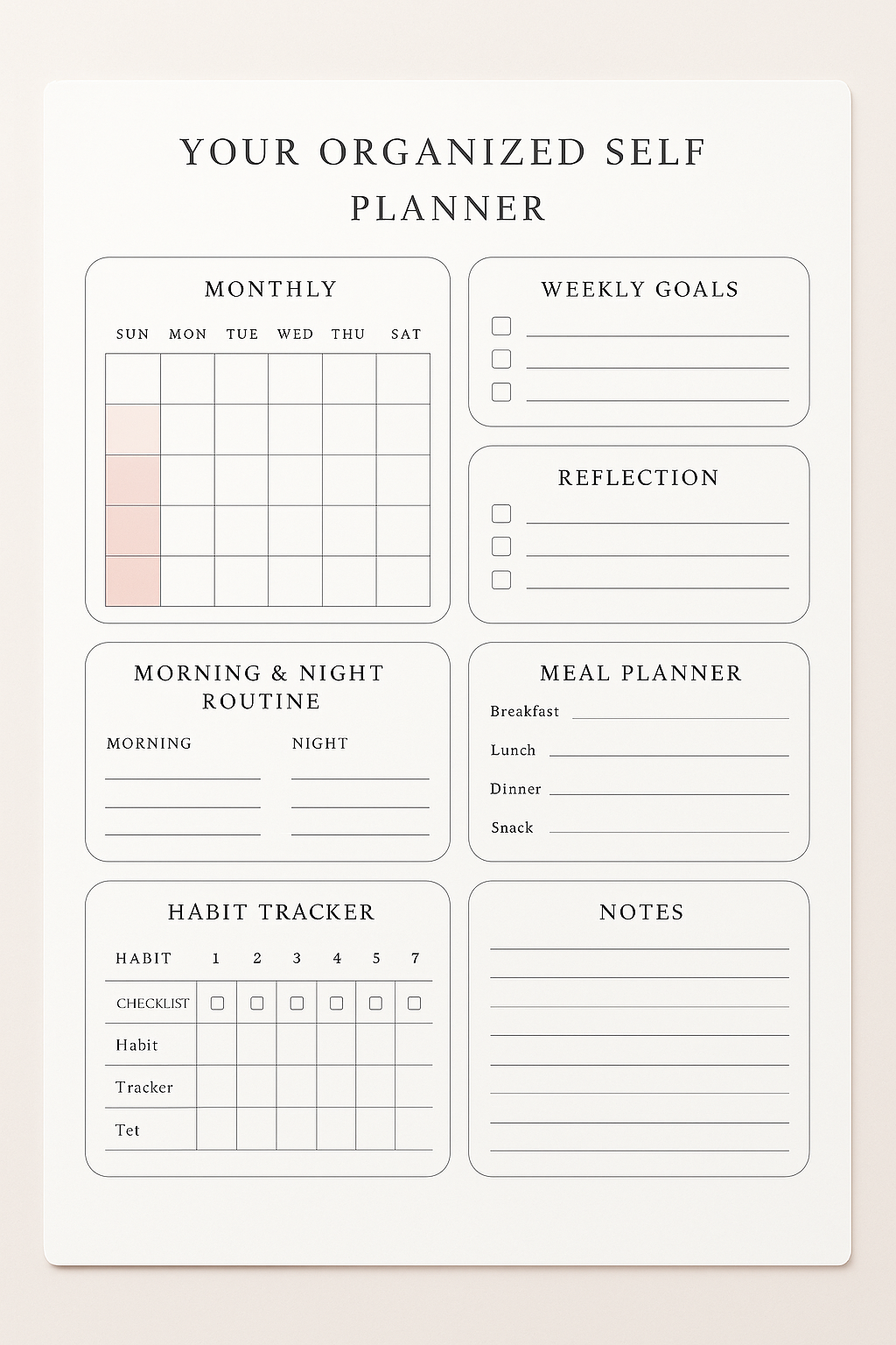 Life Reset Planner